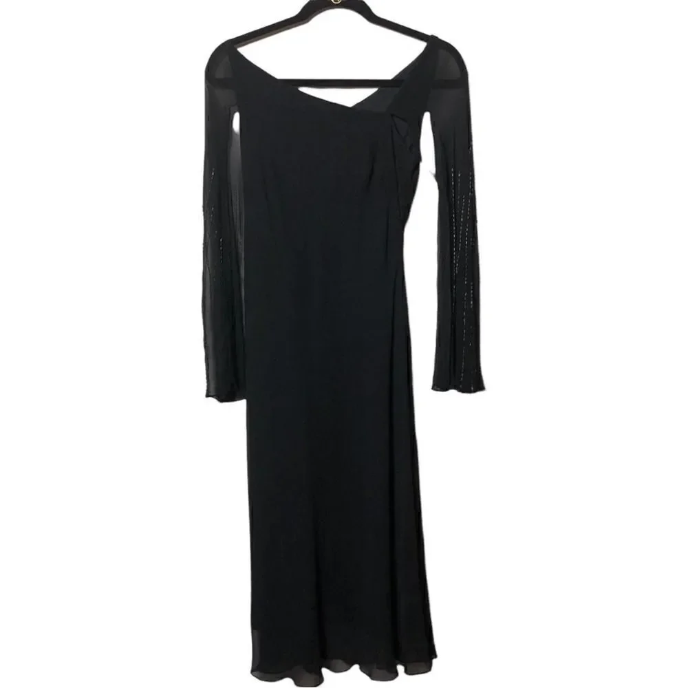 Maggy London Black Silk Dress - Picture 3 of 10